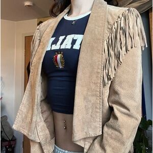 Faux leather jacket w/ fringe SIZE: S (women’s)